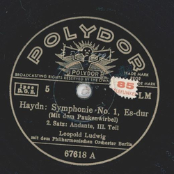 Leopold Ludwig - Haydn: Symphonie No. 1, Es-Dur (unvollstndig, hier Seite 5-8, 2 Records)