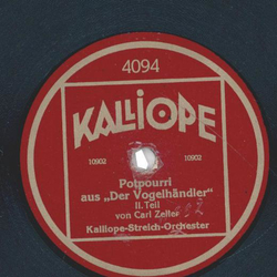 Kalliope-Streich-Orchester - Potpourri aus Der Vogelhndler Teil 1 und 2