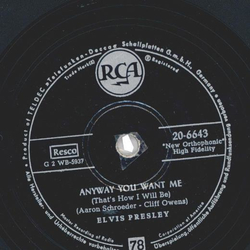 Elvis Presley - Love me Tender / Anyway you want me