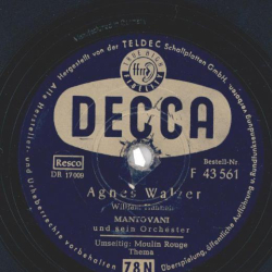 Mantovani und sein Orchester - Agnes Walzer / Moulin Rouge Thema