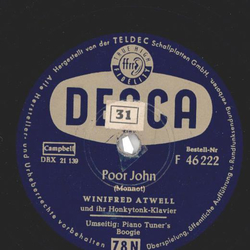 Winifred Atwell - Piano Tuners Boogie / Poor John