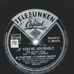 Jo Stafford & Gordon MacRae - "A" Youre Adorable / Play a Simple Melody
