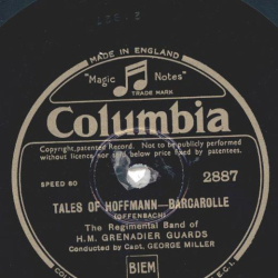 The Regimental Band of H. M. Grenadier Guards - Tales of Hoffmann - Barcarolle / (a) Minuet (b) Valse from Tales of Hoffmann