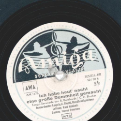 Hanns Petersen - Ich habe heut nacht eine große Dummheit gemacht / Geflüster