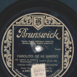 Carlos Molinas Tango Orchester - Farolito de mi barrio / La Cumparsita