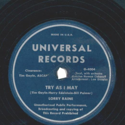 Lorry Raine – Underneath The Where You Said "I Love You" Tree / Try As I May