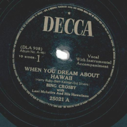 Bing Crosby With Lani McIntire And His Hawaiians – When You Dream About Hawaii / Sail Along, Silvery Moon