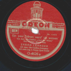 Zarah Leander - Ein paar Tränen werd ich weinen / Heut abend lad ich mir die Liebe ein