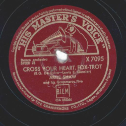 Artie Shaw and his Gramercy Five - Cross Your Heart / Temptation